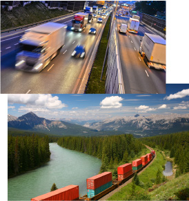 トラック・鉄道輸送のイメージ