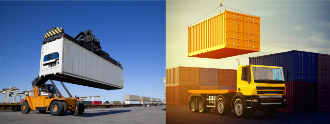 コンテナ輸送風景